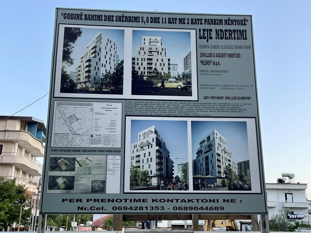 Godine banimi dhe sherbimi 5, 8 dhe 11 kat me 2 kate parkimi nentoke ne rrugen Telo Ndini